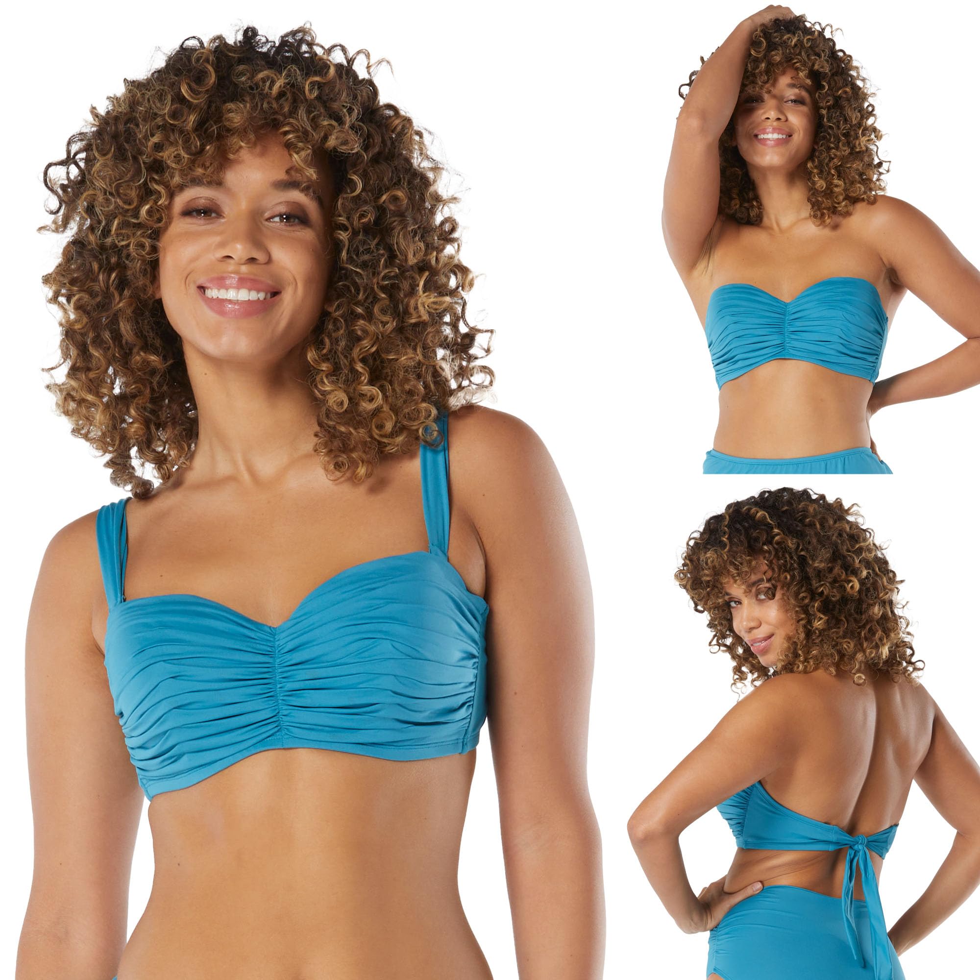 Amazon.com: COCO REEF Charisma Bandeau Ruched Bikini Top